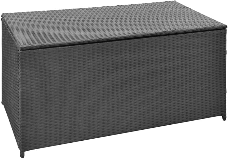 vidaXL 270L Poly Rattan Storage Box