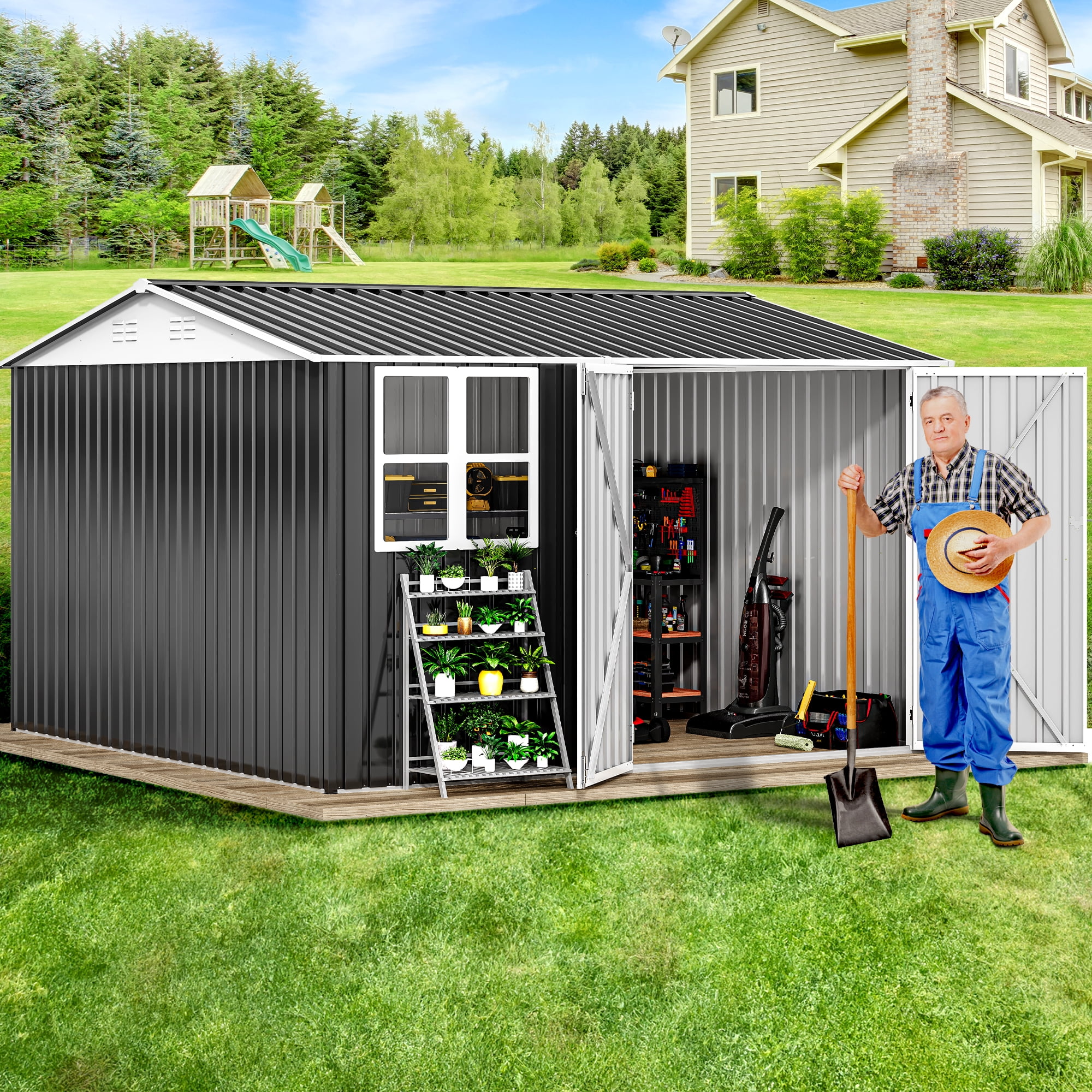 Medium Size Metal Shed for Tools and Equipment