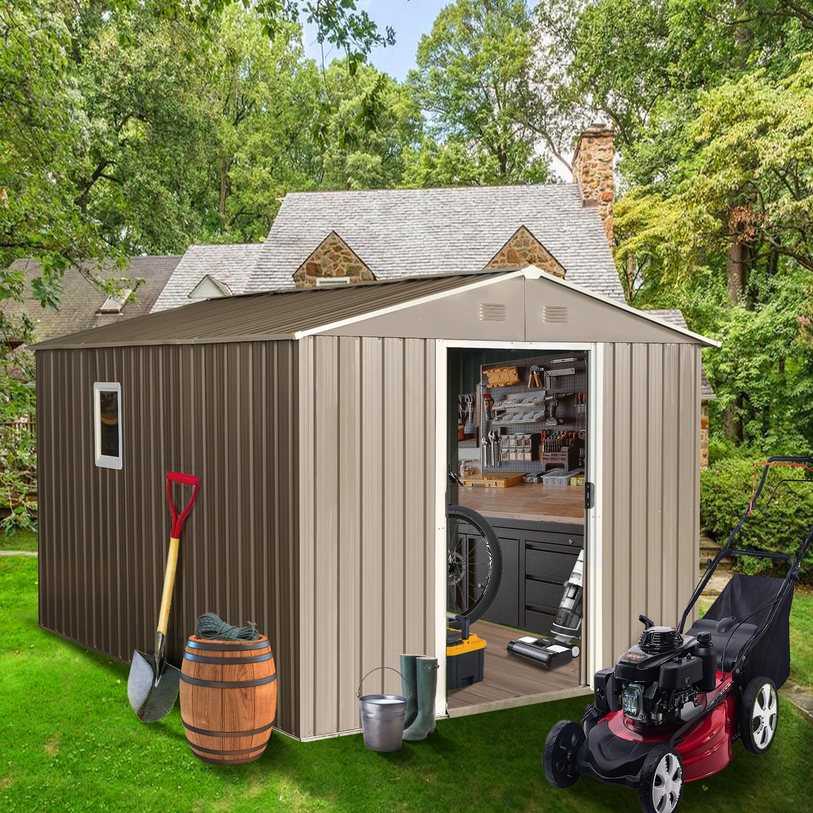 Metal Shed with Integrated Floor Frame