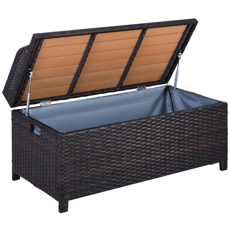 Rattan Deck Box with Seatin