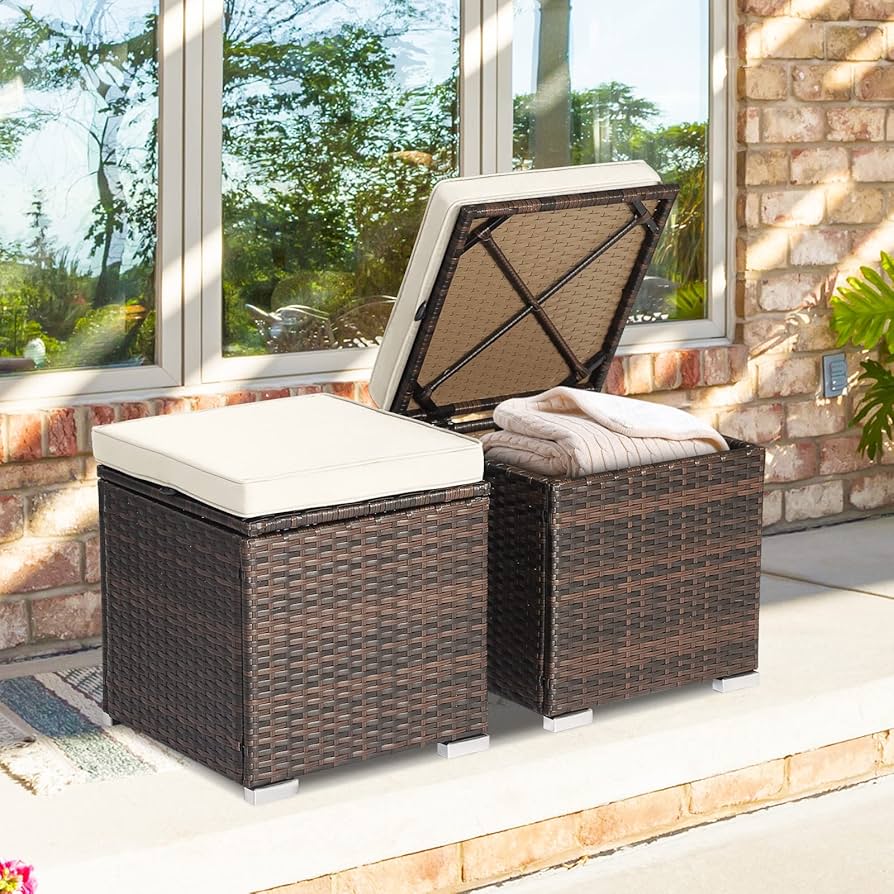Outdoor Ottoman with Hidden Storage