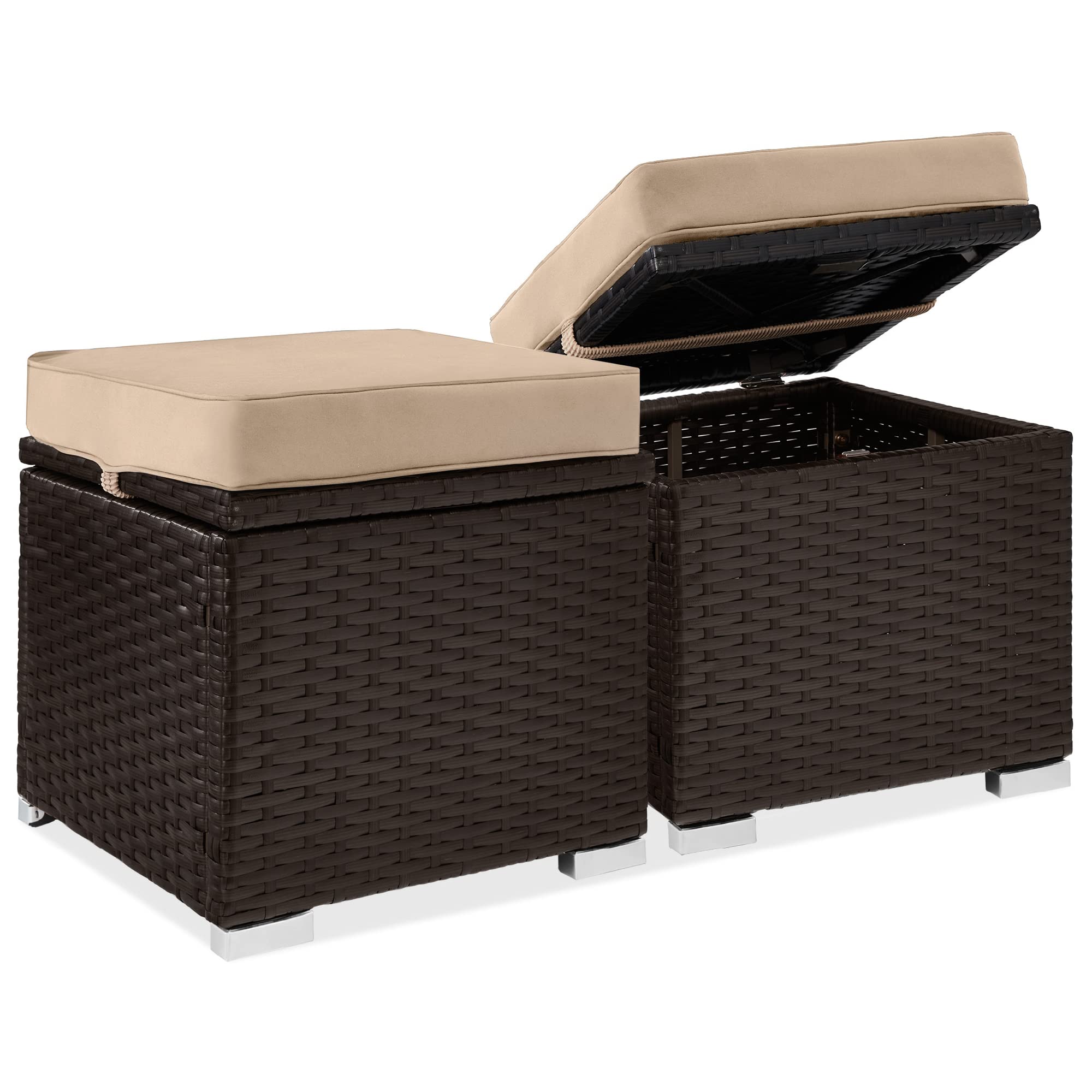 Best Choice Products Wicker Patio Storage Bench