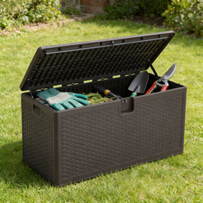 Rattan Effect Garden Storage Box