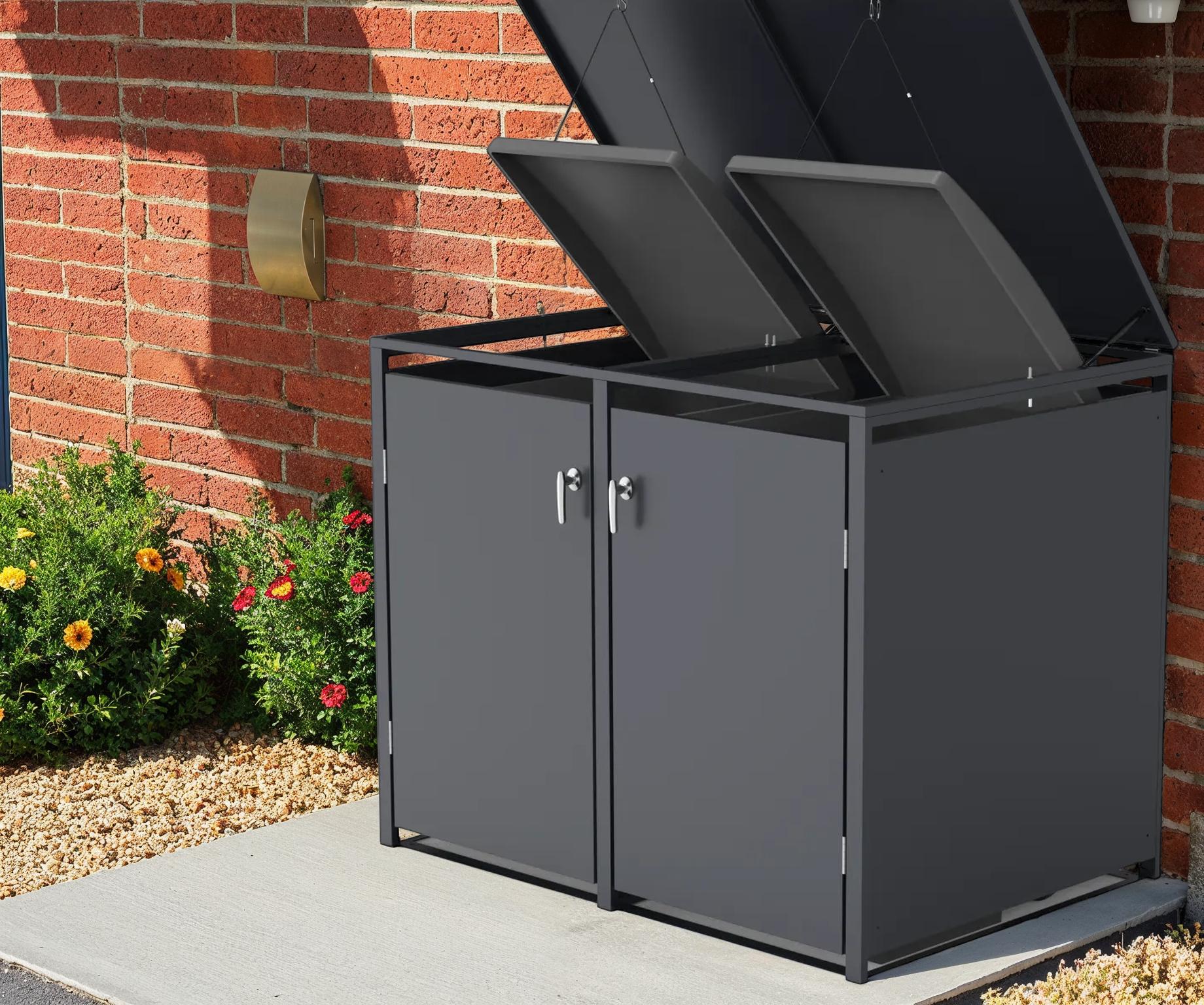 Metal Wheelie Bin Storage Unit