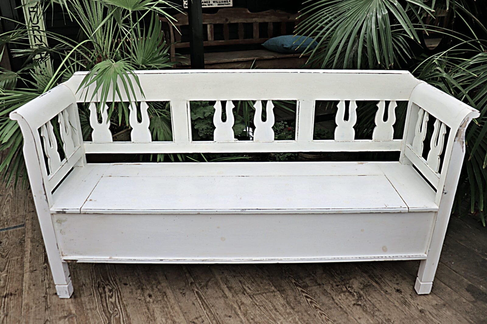 Painted Pine Decorative Storage Bench
