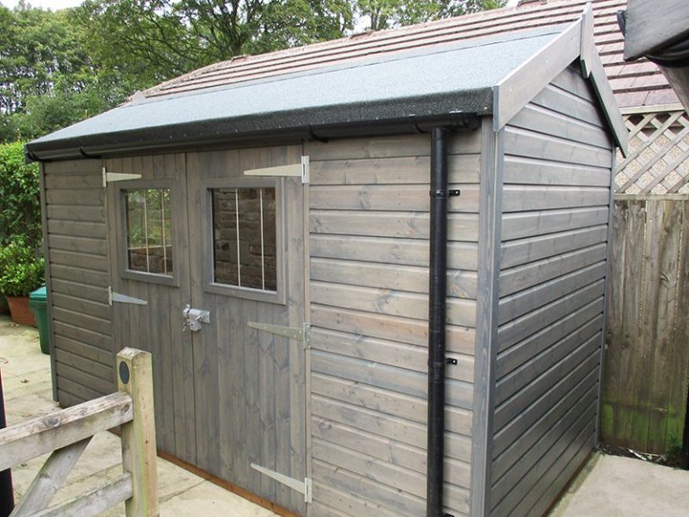 Grey Wooden Garden Shed
