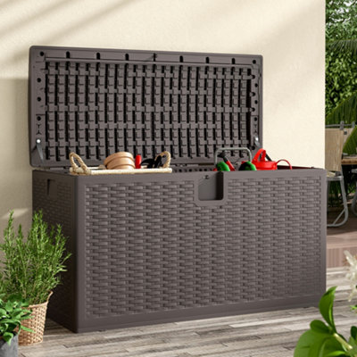 Rattan Style Storage Box for Contemporary Patios