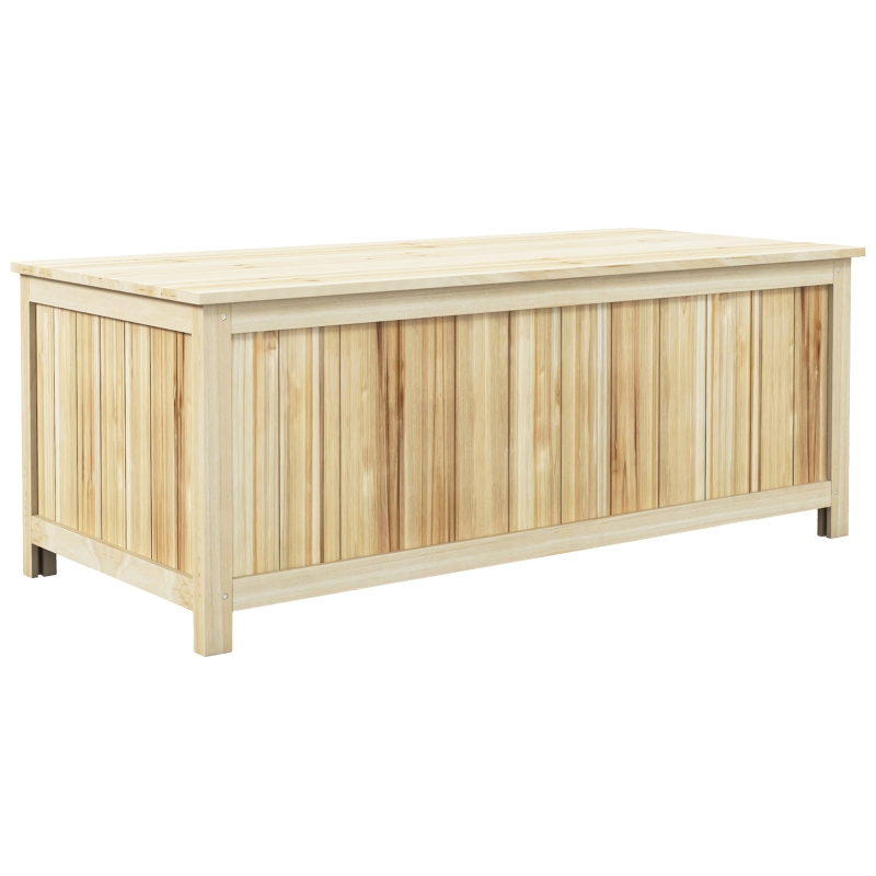 Large Wooden Outdoor Storage Chest by Outsunny