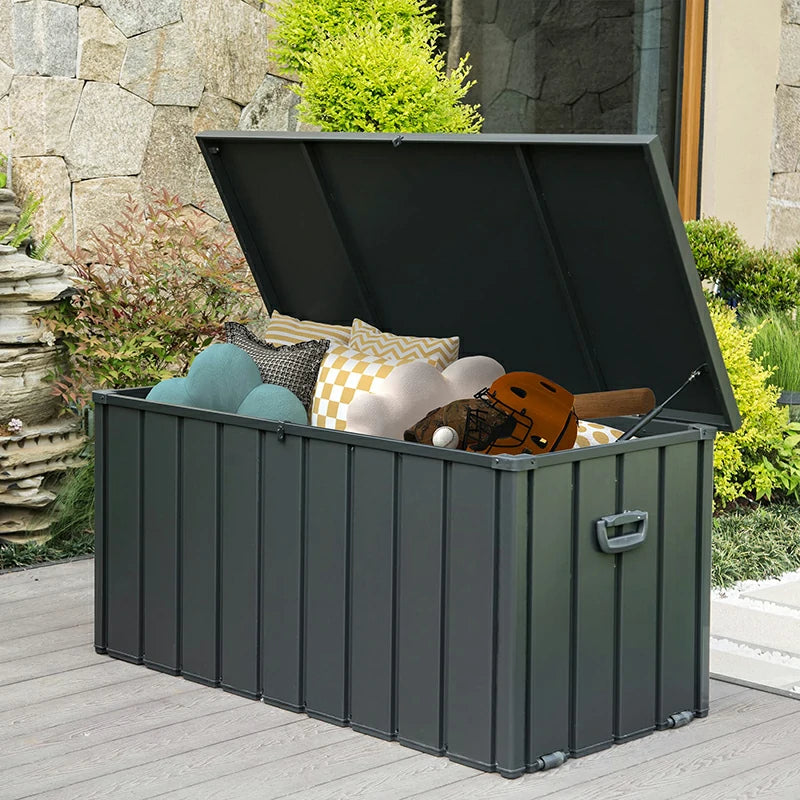 Extra Large Metal Storage Box with Hydraulic Lid Support