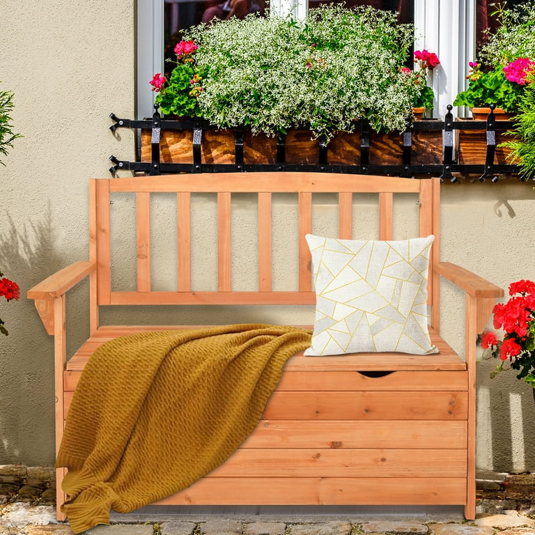Compact Balcony Storage Seat for Small Spaces