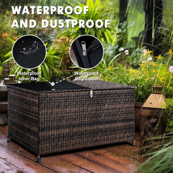 Rattan Effect Cushion Storage Boxes