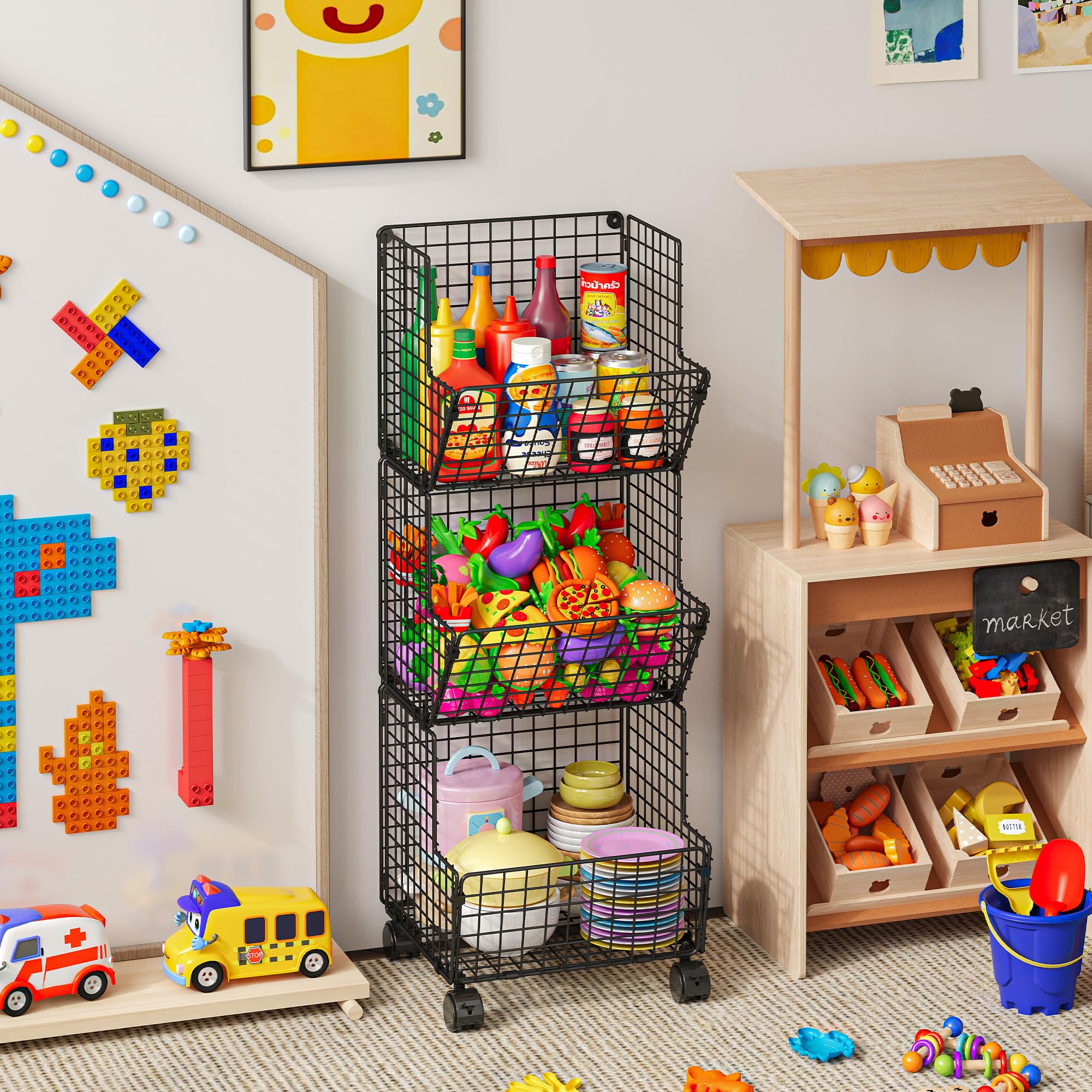 Rolling Toy Cart for Flexible Organization