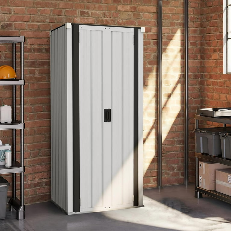 Slim Metal Storage Cabinet for Outdoors