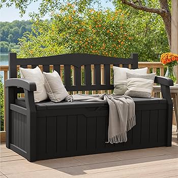 Outdoor Storage Bench Cabinet
