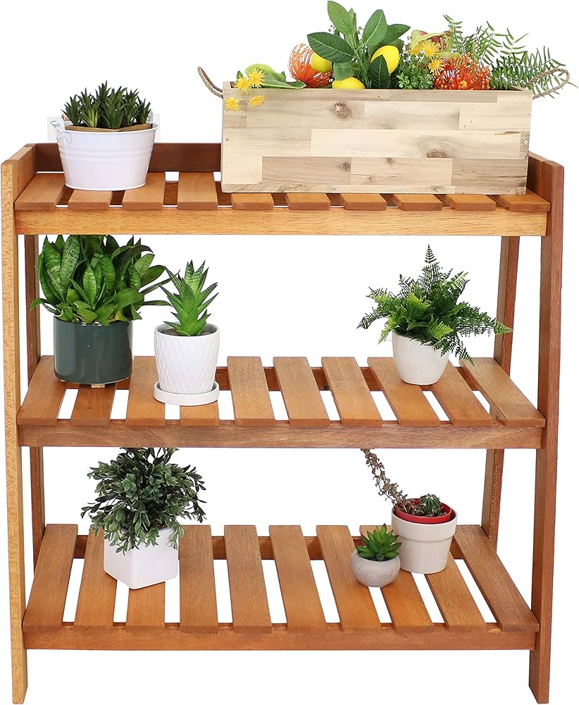 Wooden Garden Shelving