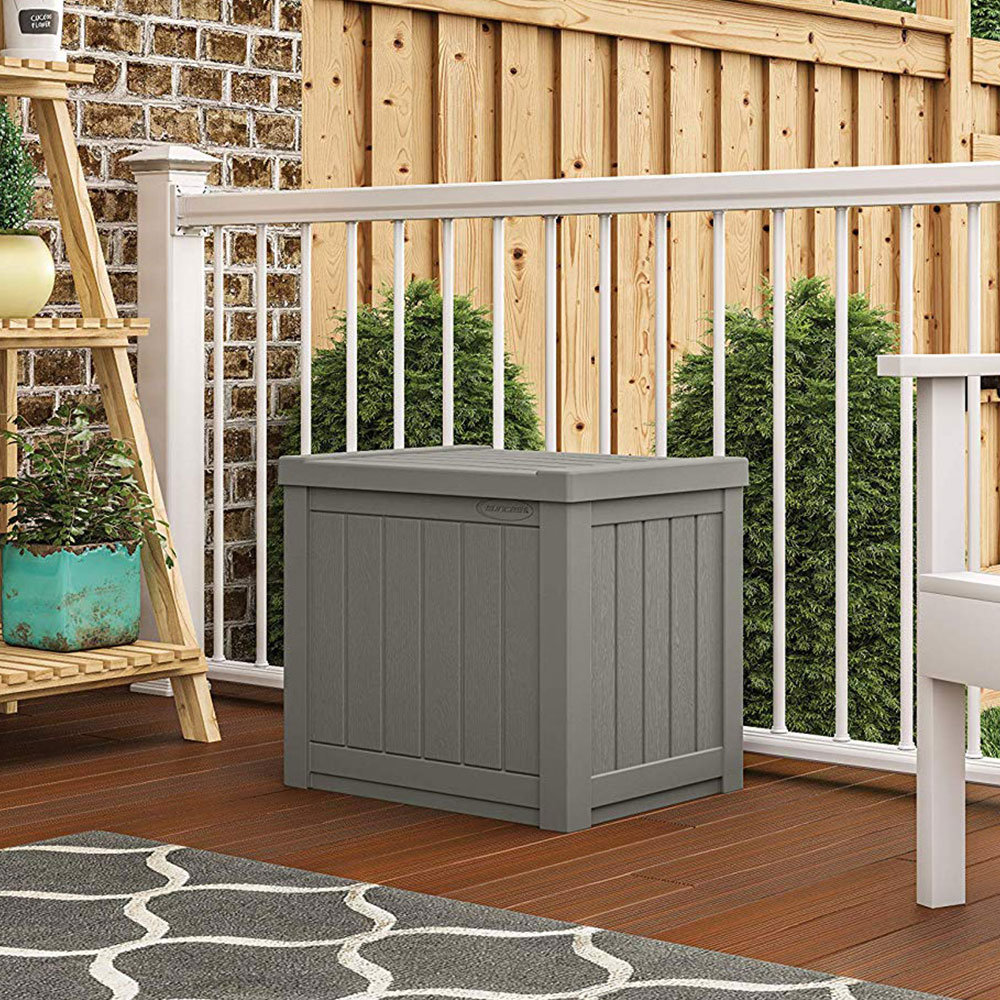 Deck box storage for patios and balconies