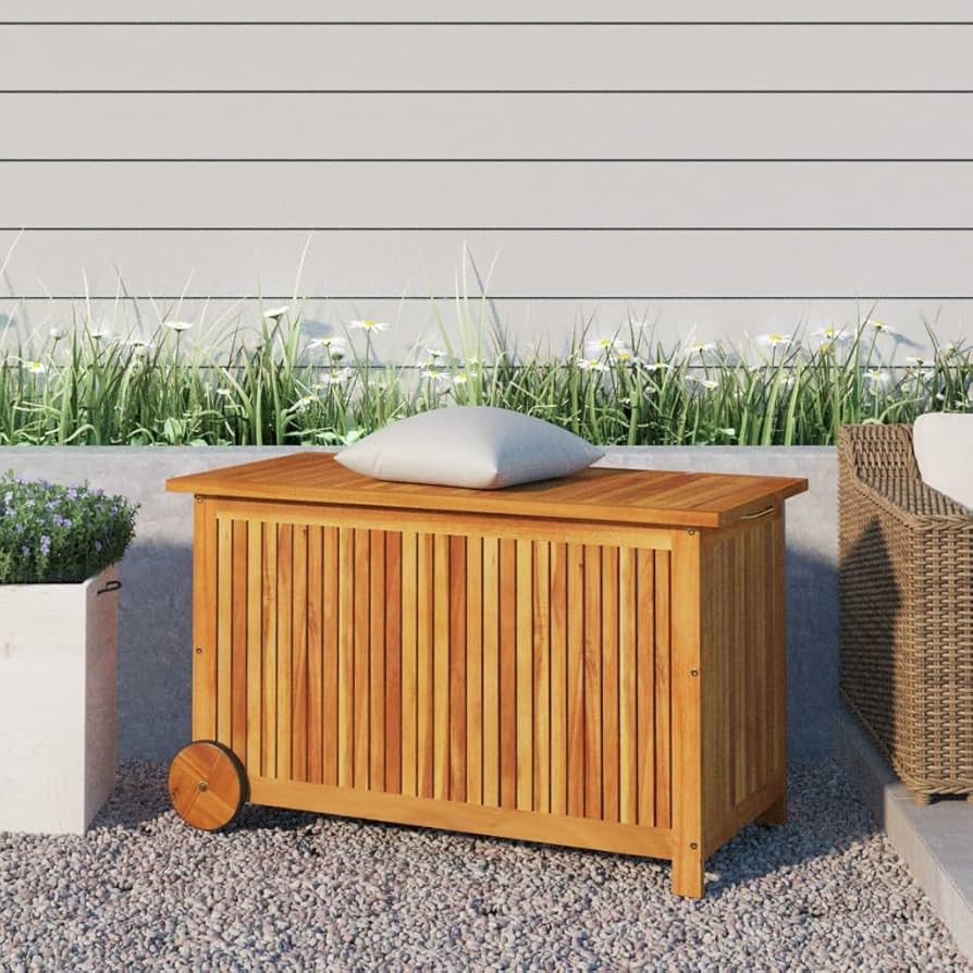 Wooden garden storage chest