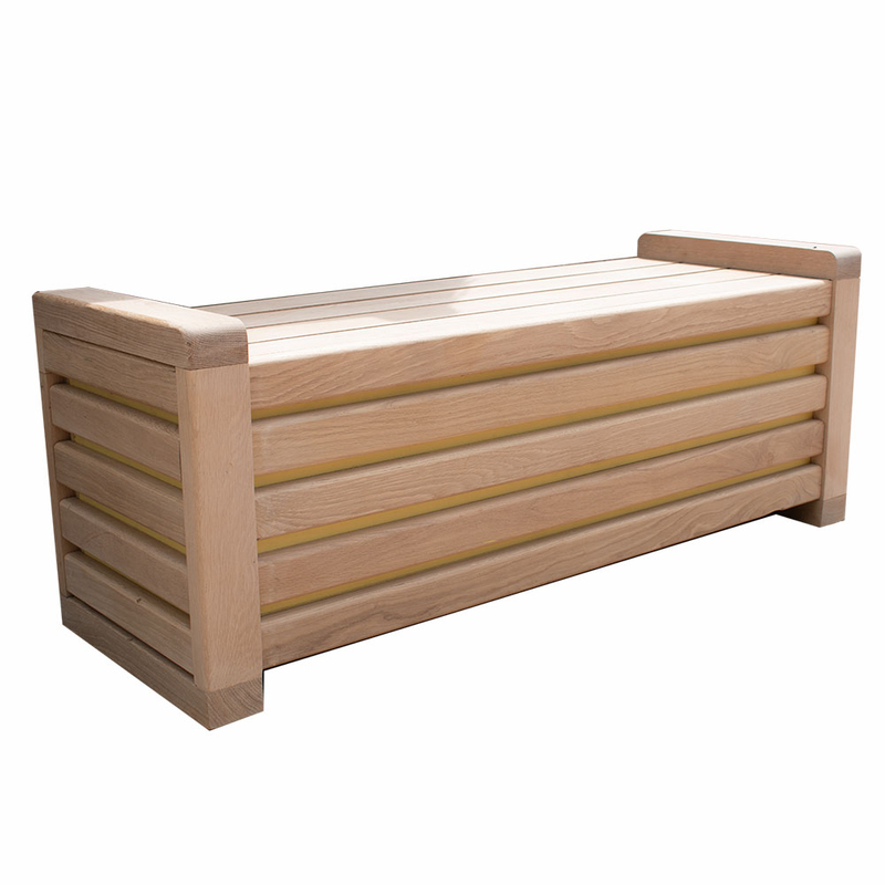 Classic Slatted Hardwood Storage Bench